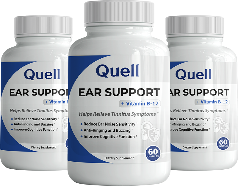 Quell Tinnitus Support supplement, 3 bottle bundle